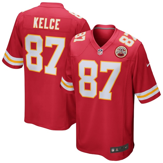 mens nike travis kelce red kansas city chiefs game jersey